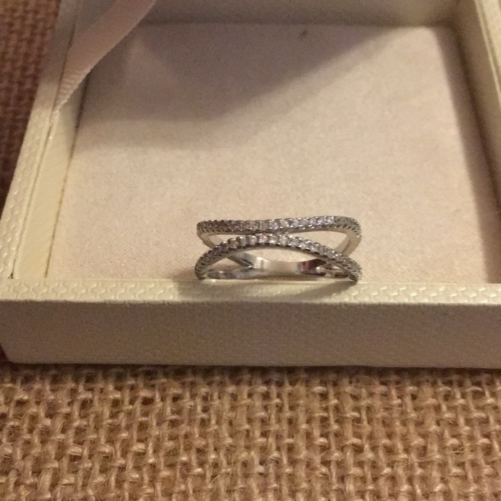 Ashlynn Avenue Aurora echo ring w/pave gemstones
